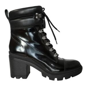 Marc Fisher Black Patent Moto Boots